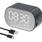 Mini Bluetooth Speaker LED HD Mirror Digital, Alarm Clock ,FM Radio