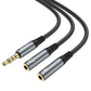 Hoco 2-in-1 Audio Headset Male To 2 Female Adapter