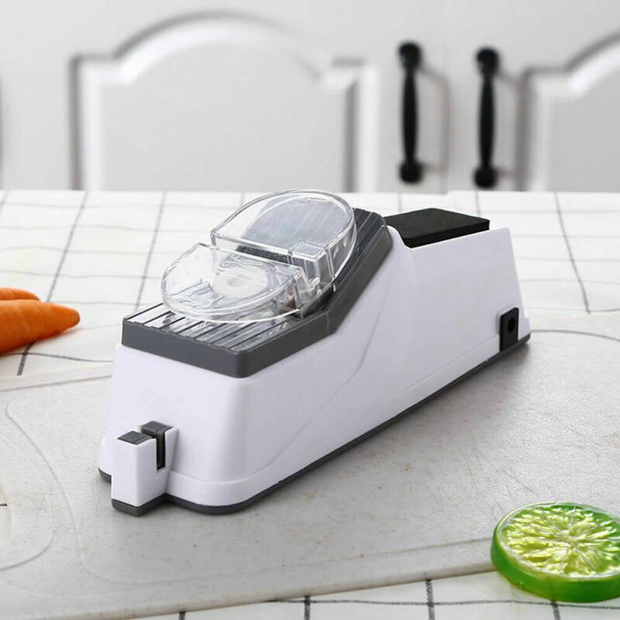 MHOME Electric Knife Sharpener – Double-Sided Pro Sharpening Tool for Knives & Scissors