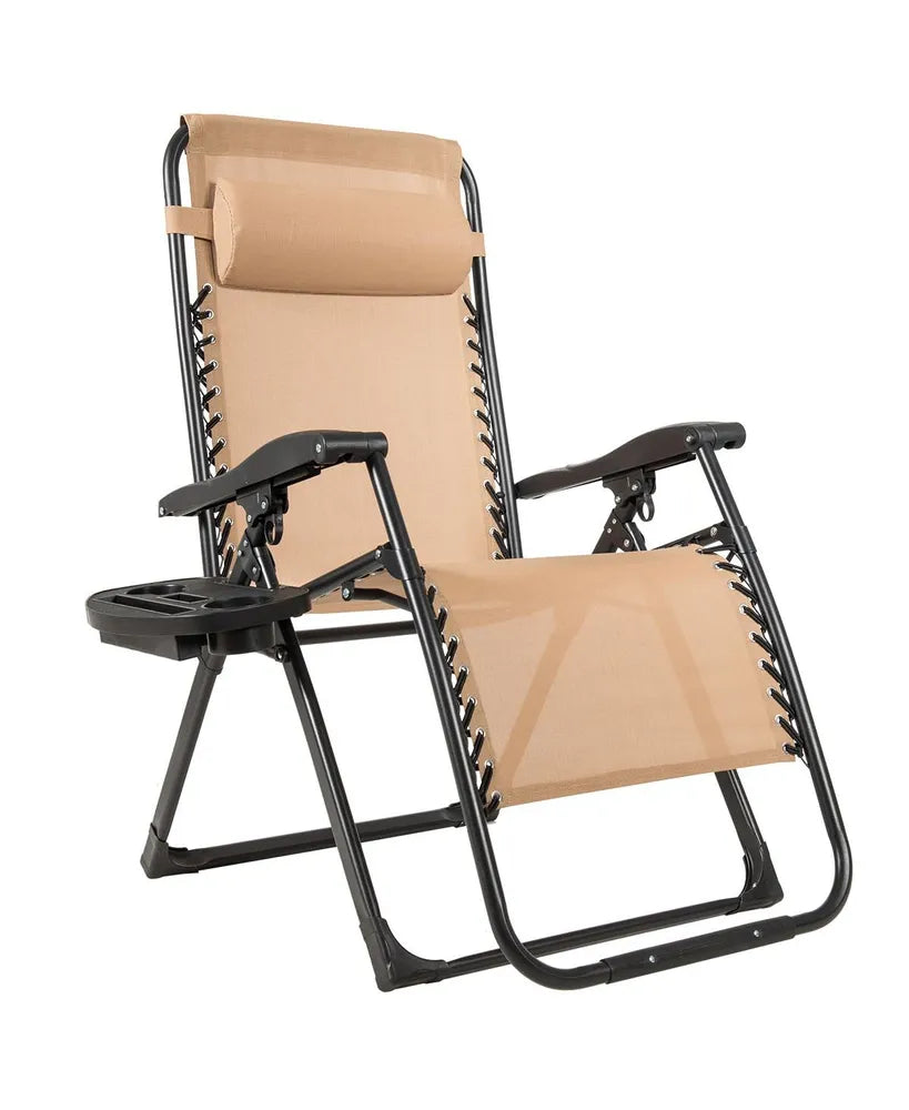 Zero Gravity Outdoor Lounge Chair with Cup Holder