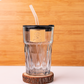 Portable Glass Water Bottle With Lid & Straw 400ml