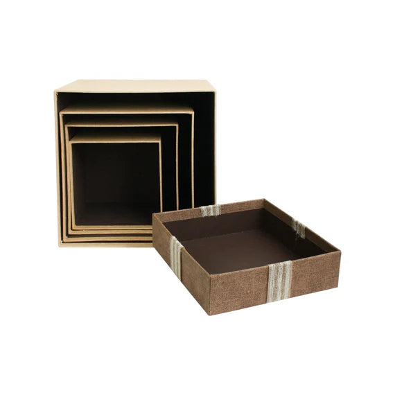 4pc Set Square Nesting Gift Boxes with Lids