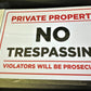 Red And Black "NO TRESPASSING" Plastic Board 20cm x 30cm x 3mm