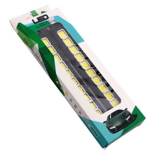 Daytime running light 12 in 10 cob yellow diode housing rubber square 260x30x6mm 2 PCs Grande Light