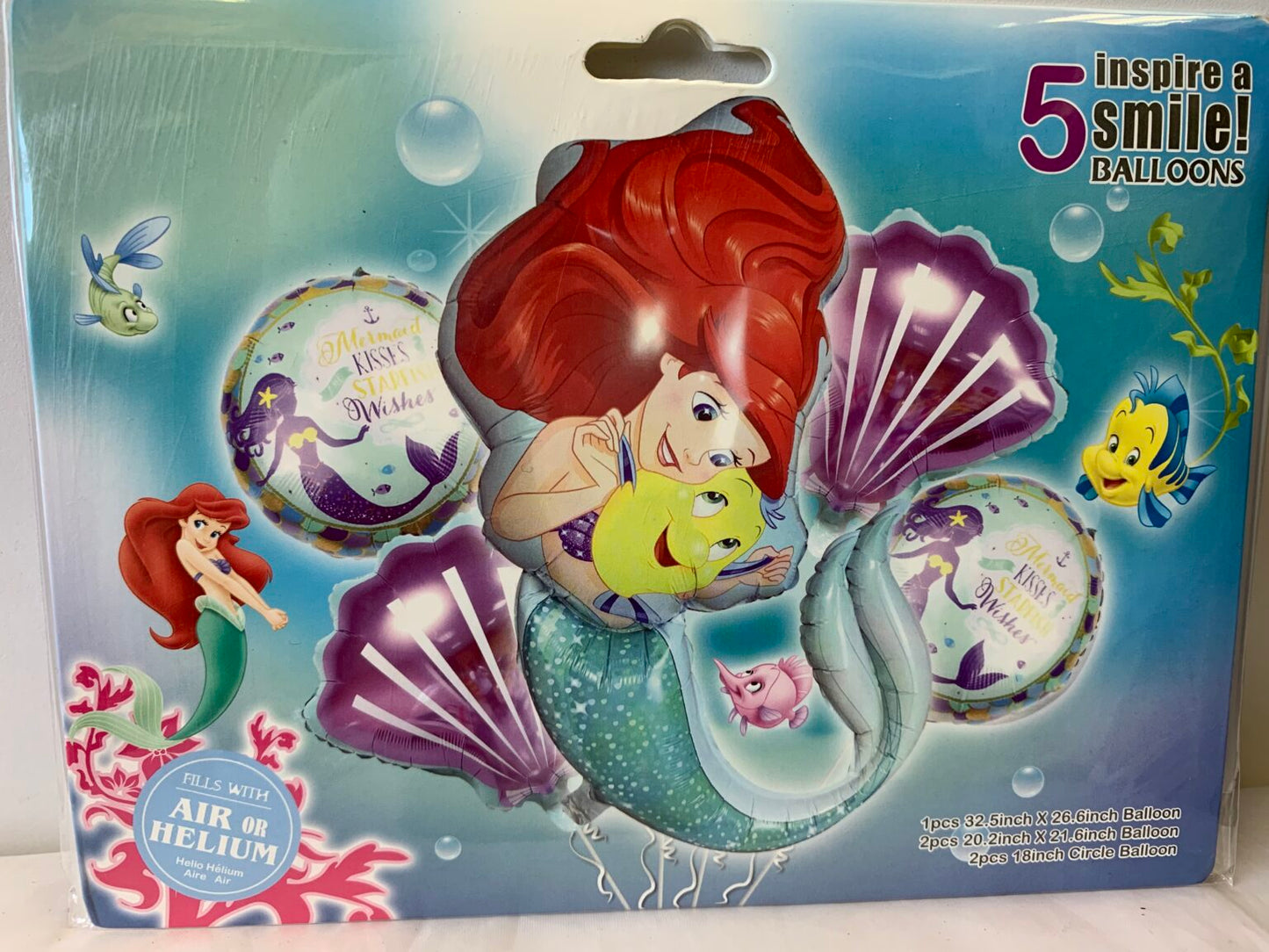 Ariel Princess Balloon Pack Helium Type 5pc