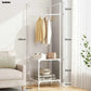 Corner Coat Rack – Freestanding Metal Wardrobe with Shelves for Bedroom, Entryway & Laundry Room