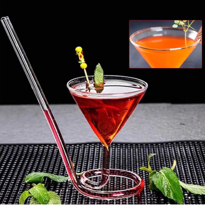 Creative Fun Spiral Cocktail Glass Revolving Martini Glass