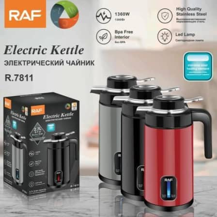 RAF R.7811 2.7L Electric Kettle – Double Wall Stainless Steel, Fast Boil, Auto Shut Off
