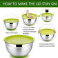 MHome 5-Piece Stainless Steel Salad Bowl Set with Covers & Silicone Bottoms