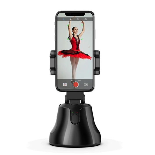 Apai Genie 360 Degree Rotation Panoramic Head Bluetooth Auto Face Tracking Object Tracking Holder with Phone Clamp for Smartphones, GoPro, DSLR Cameras(Black)