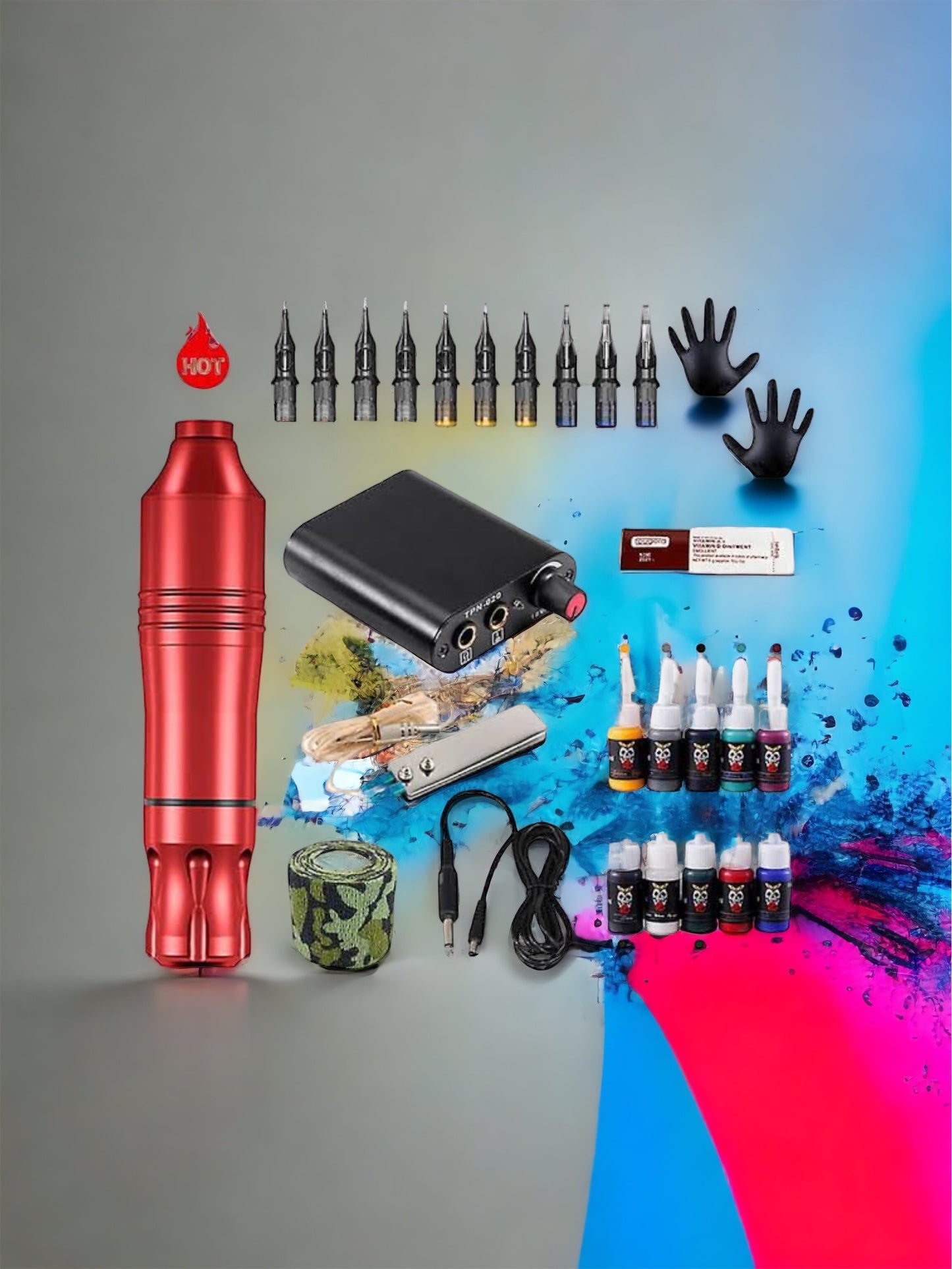 Tattoo Kit Pen Rotary Machine With Power Cartridge Needle Box Tattoo Makeup Machine