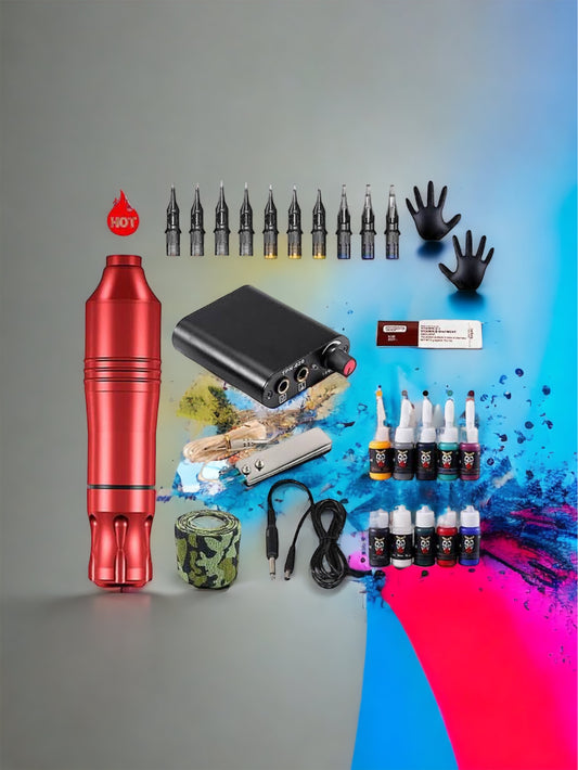 Tattoo Kit Pen Rotary Machine With Power Cartridge Needle Box Tattoo Makeup Machine
