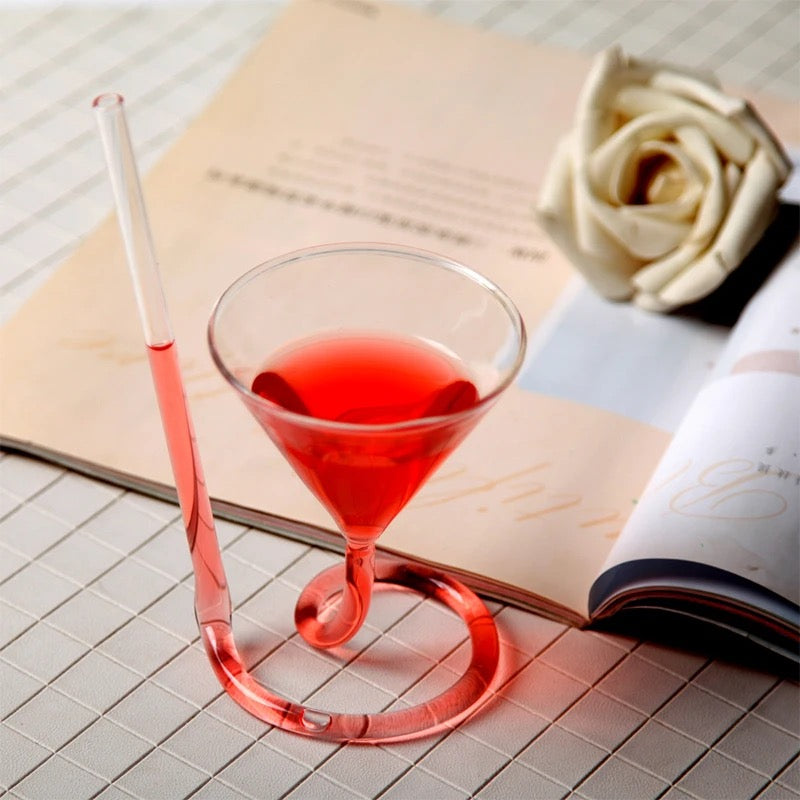 Creative Fun Spiral Cocktail Glass Revolving Martini Glass