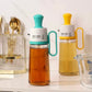 Oil Dispenser With Brush, Glass Olive Oil Bottle With Silicone Dropper