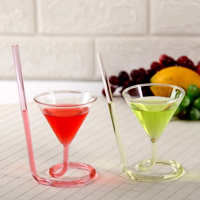 Creative Fun Spiral Cocktail Glass Revolving Martini Glass