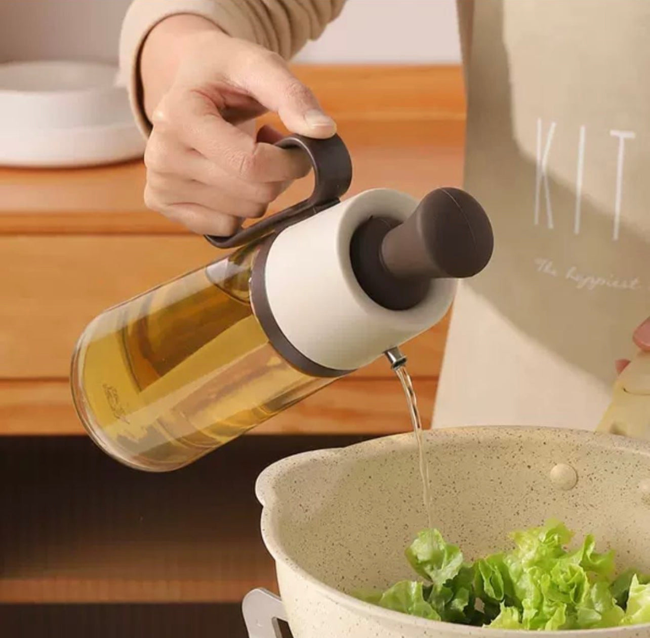 Oil Dispenser With Brush, Glass Olive Oil Bottle With Silicone Dropper