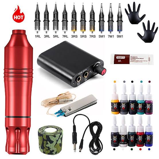 Tattoo Kit Pen Rotary Machine With Power Cartridge Needle Box Tattoo Makeup Machine