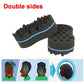 Double Sided Barber Afro Curl Wave Hair Brush Sponge Dreads Locking Twists Coil