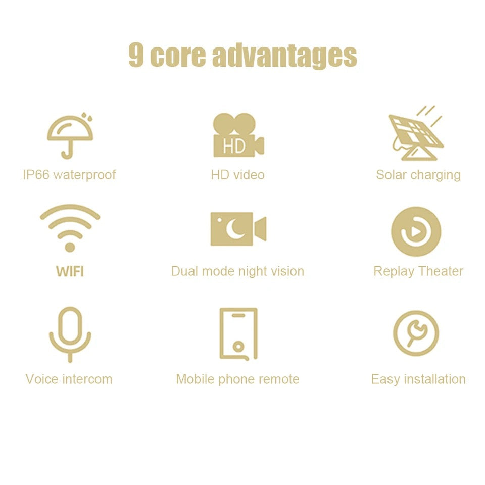 Trail Trap Camera Portable Hunting Trail Camera Solar Panel Powered Night Vision Tracking Surveillance Photo Traps