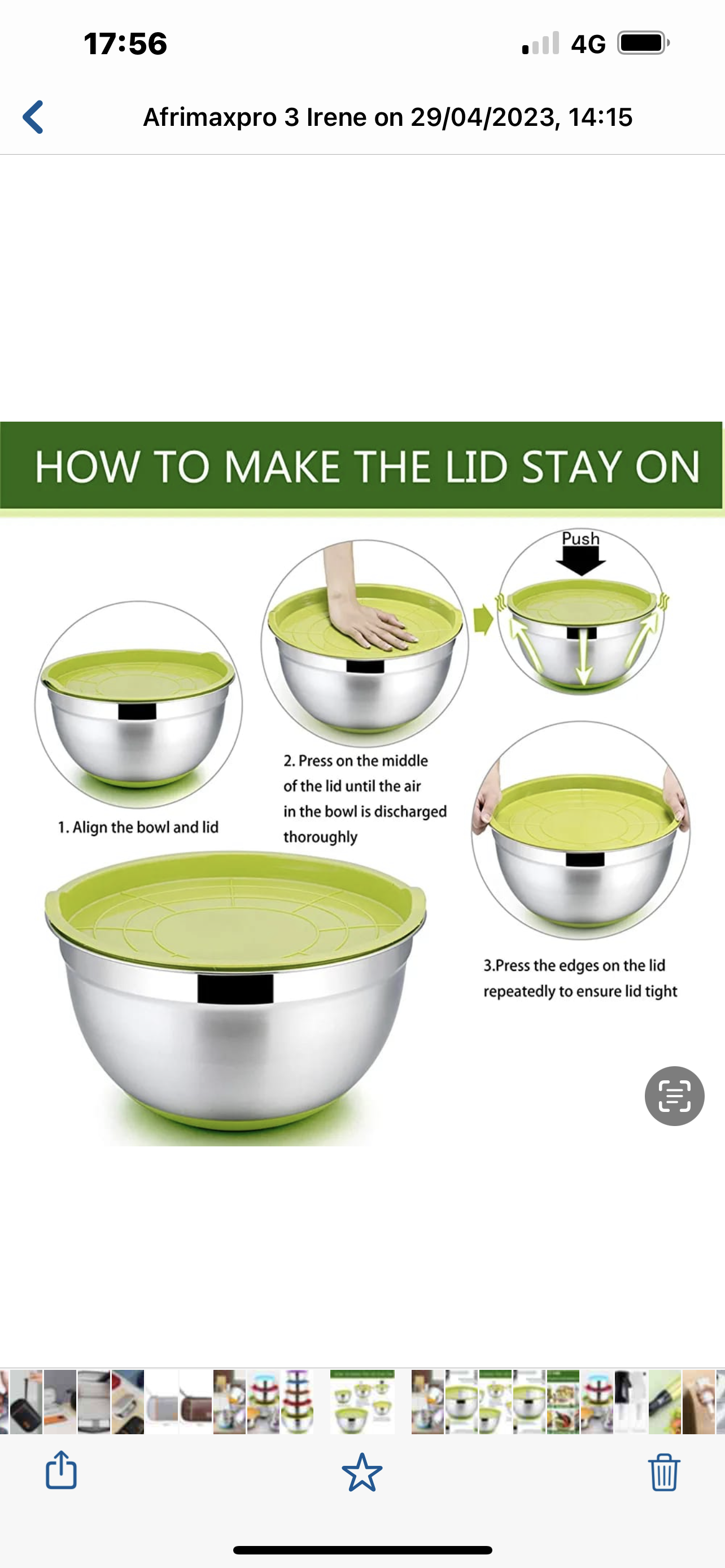 MHome 5-Piece Stainless Steel Salad Bowl Set with Covers & Silicone Bottoms