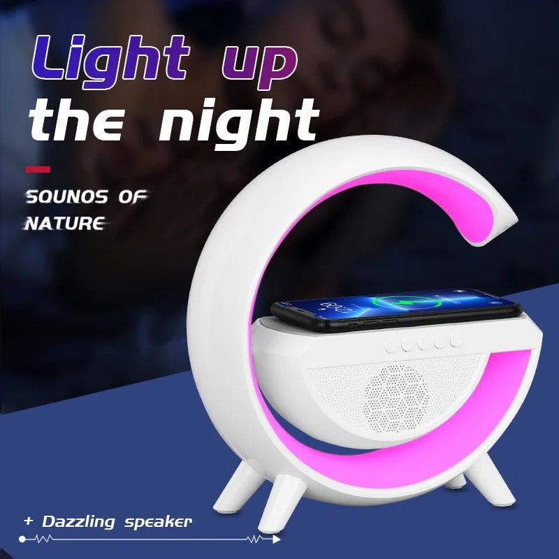 Multifunctional Wireless Charger Night Light Bluetooth Speaker Music Sync APP Control RGB Light Fast Charging Station For Iphone