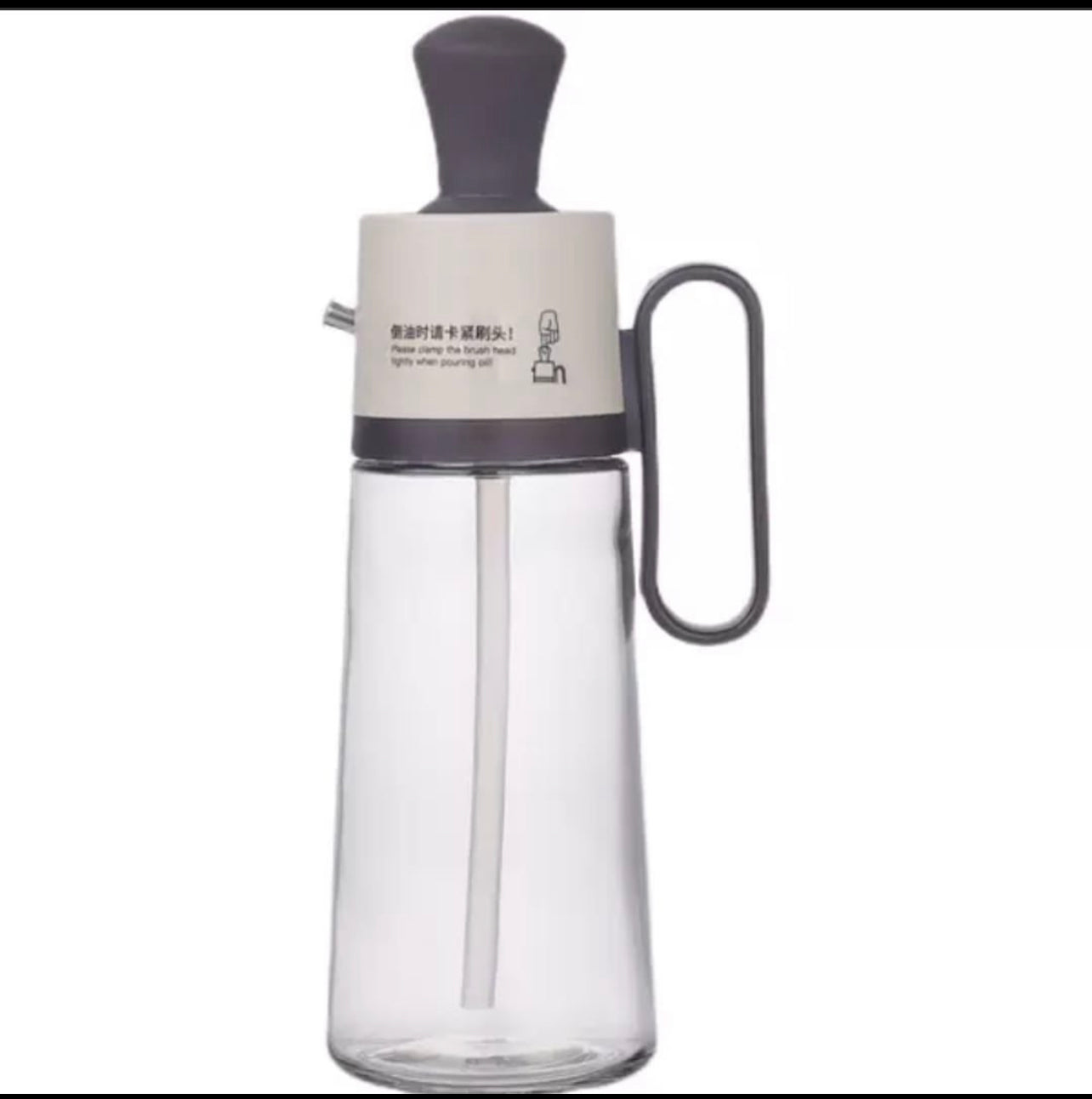 Oil Dispenser With Brush, Glass Olive Oil Bottle With Silicone Dropper