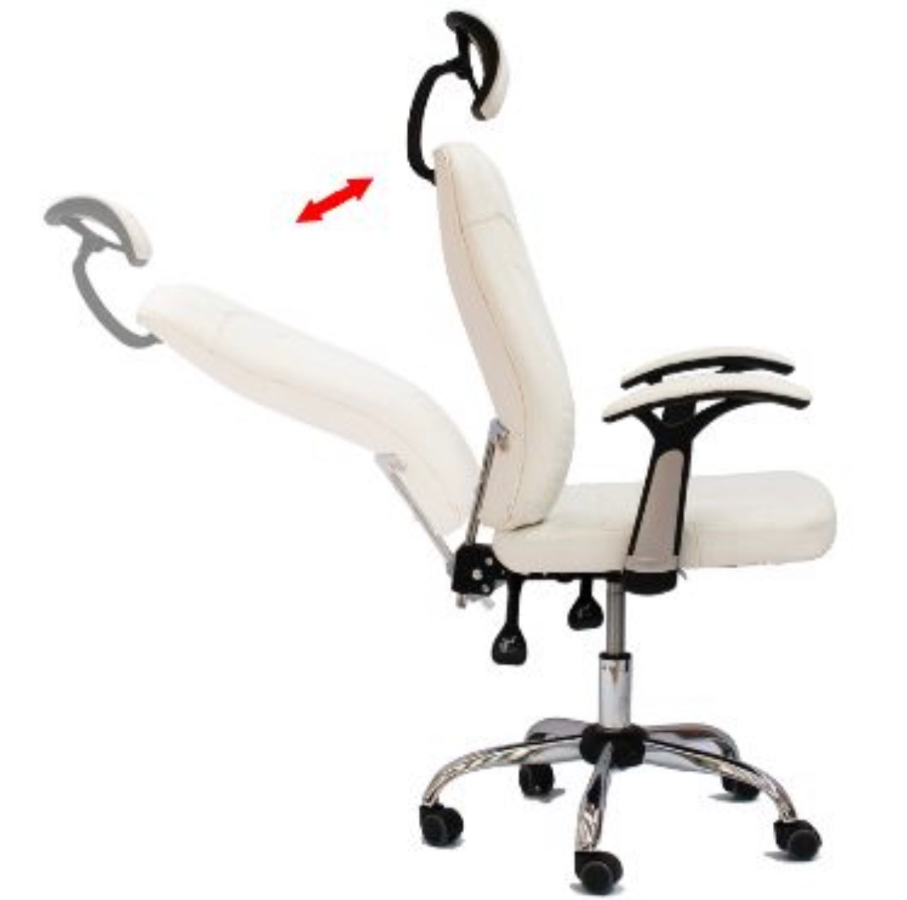 Contemporary Design PU Leather Office Arm Chair With Reclinable Backrest