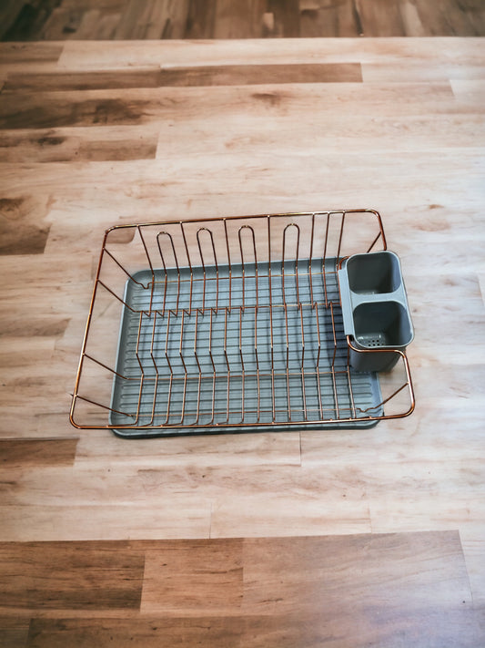 Rose Gold Dish Rack With Drip Tray