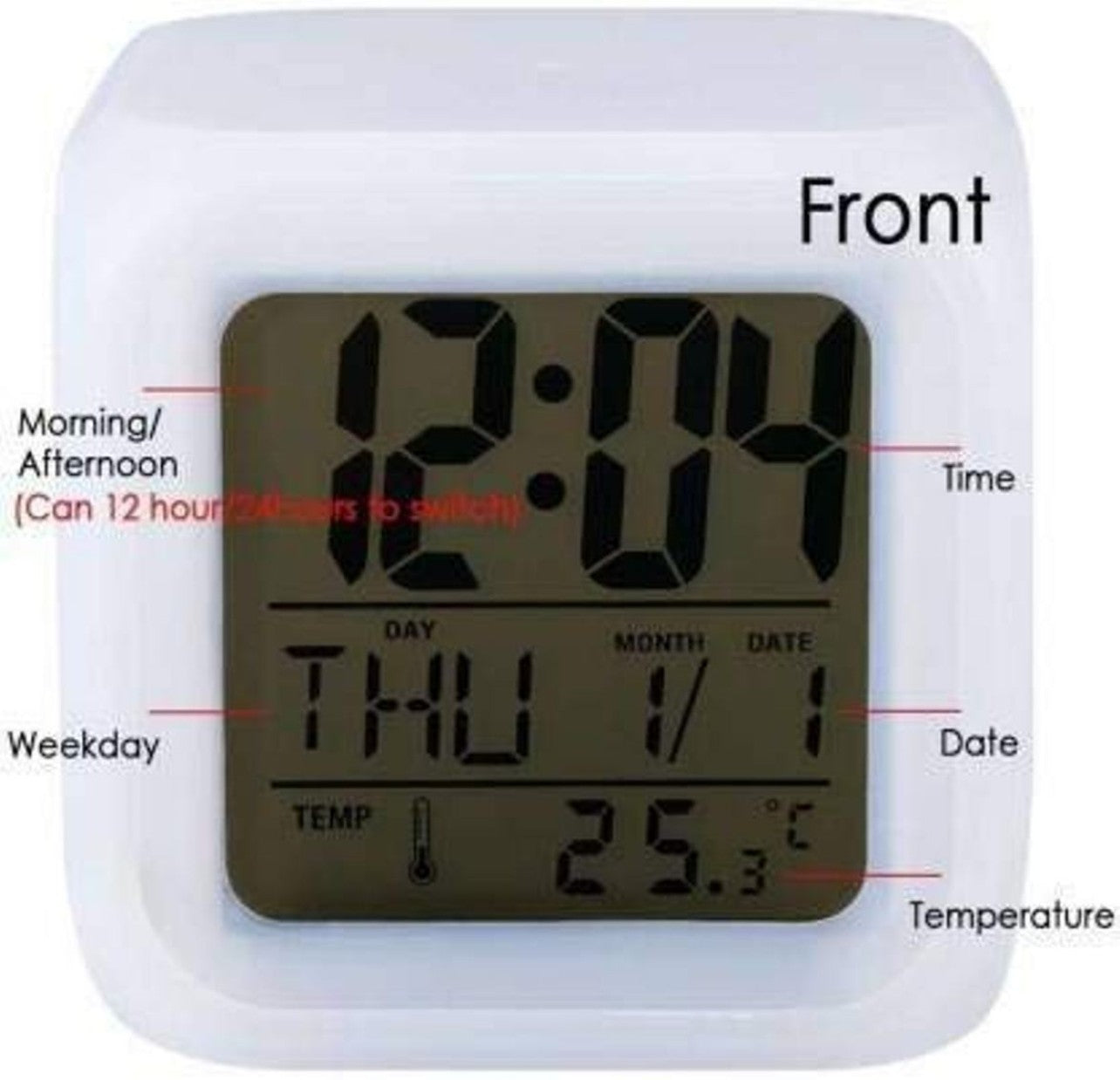 Digital Alarm Clock 7 Colours
