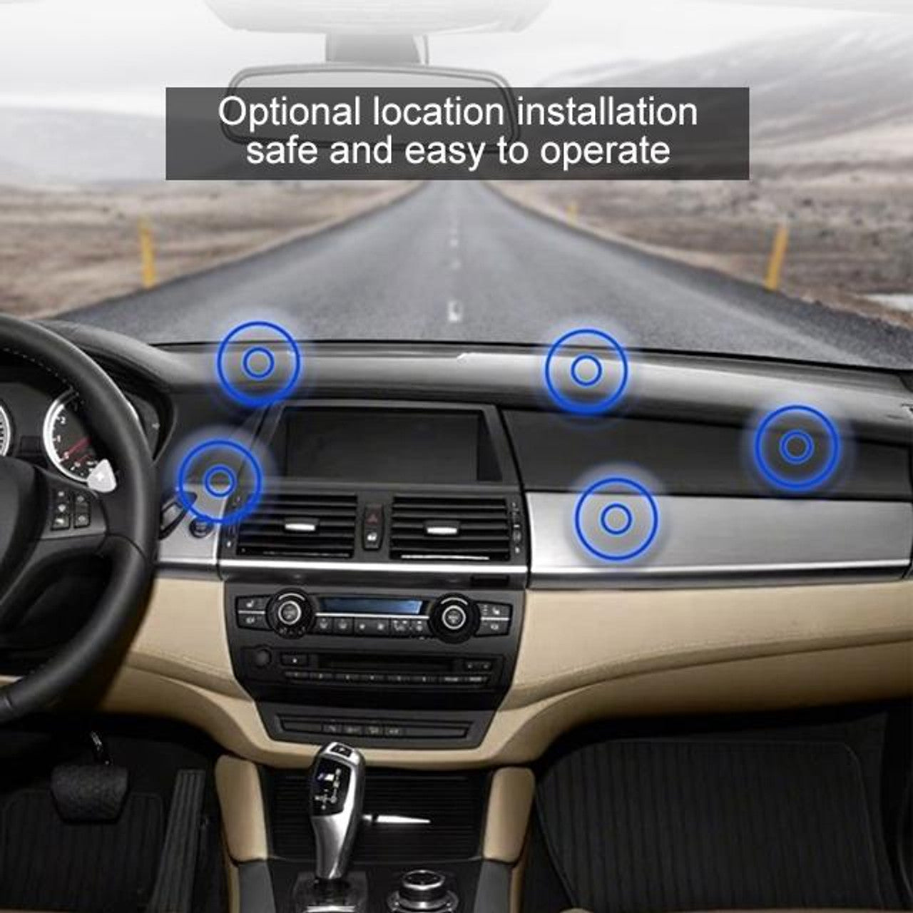 Portable Car Central Console Metal Magnetic Holder(Black)