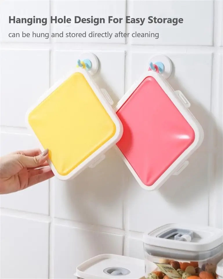 Silicone Sandwich Square Storage Box Reusable Microwave Safe Lunch Box