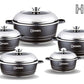 Die-Cast Granite Non-Stick Cookware - Set 10-Piece