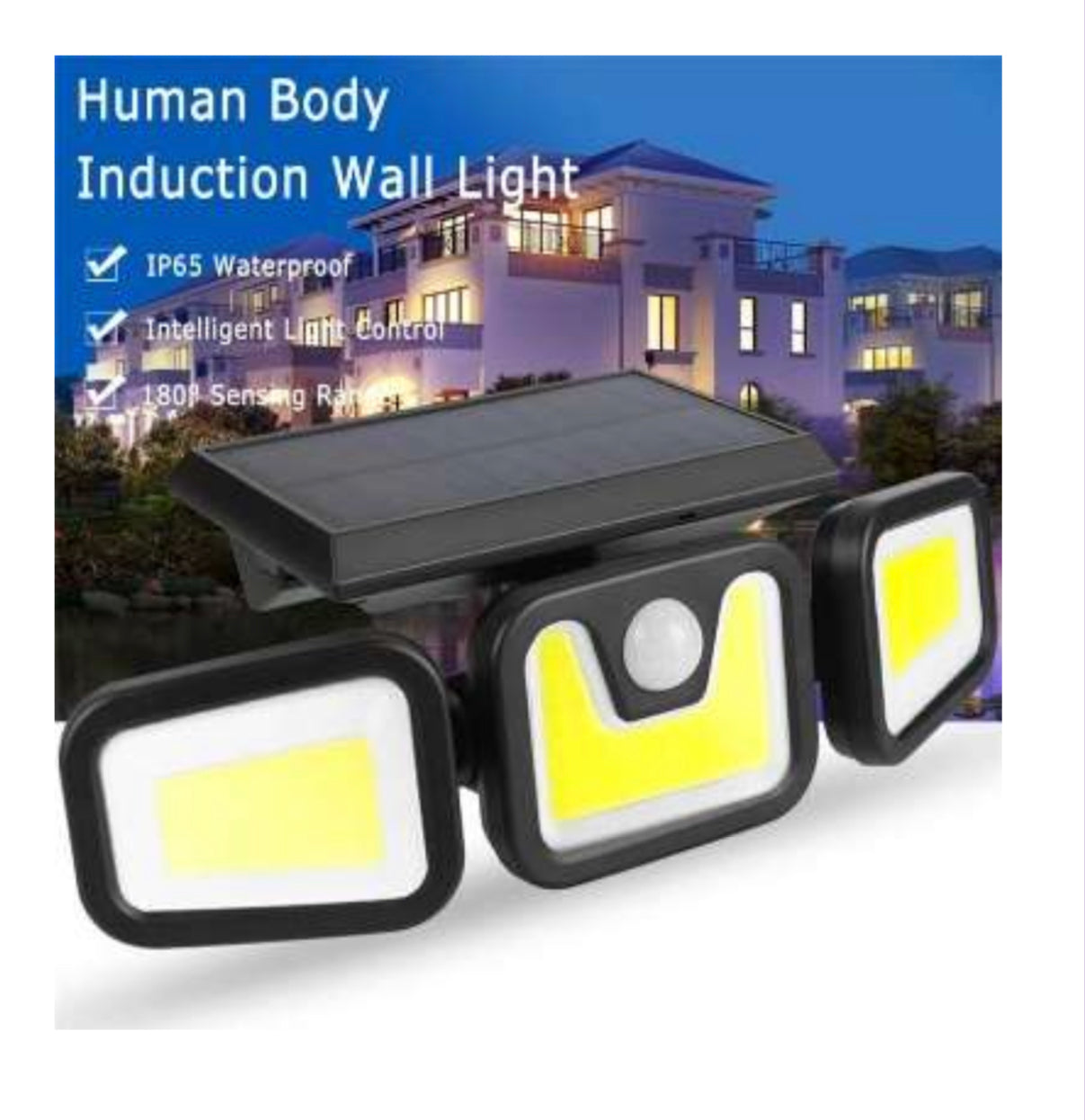 Split Solar Powered COB Wall Light 2400Mah Battery with Motion Sensor