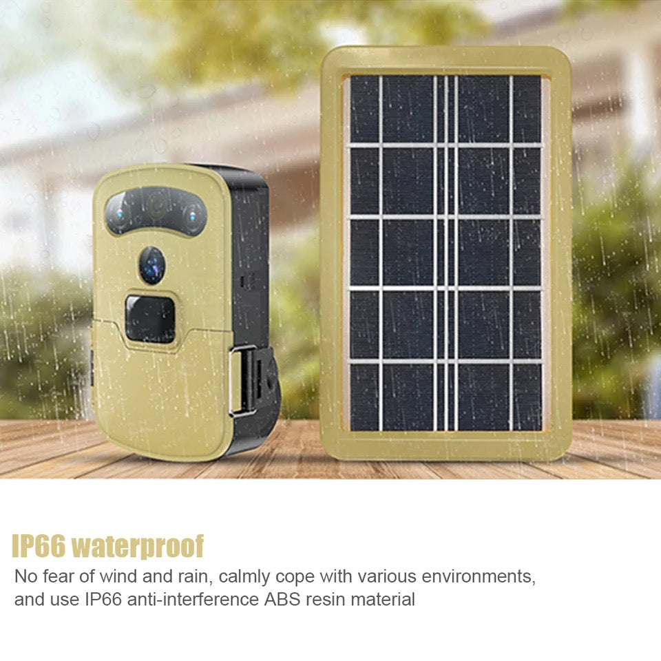 Trail Trap Camera Portable Hunting Trail Camera Solar Panel Powered Night Vision Tracking Surveillance Photo Traps