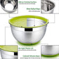 MHome 5-Piece Stainless Steel Salad Bowl Set with Covers & Silicone Bottoms