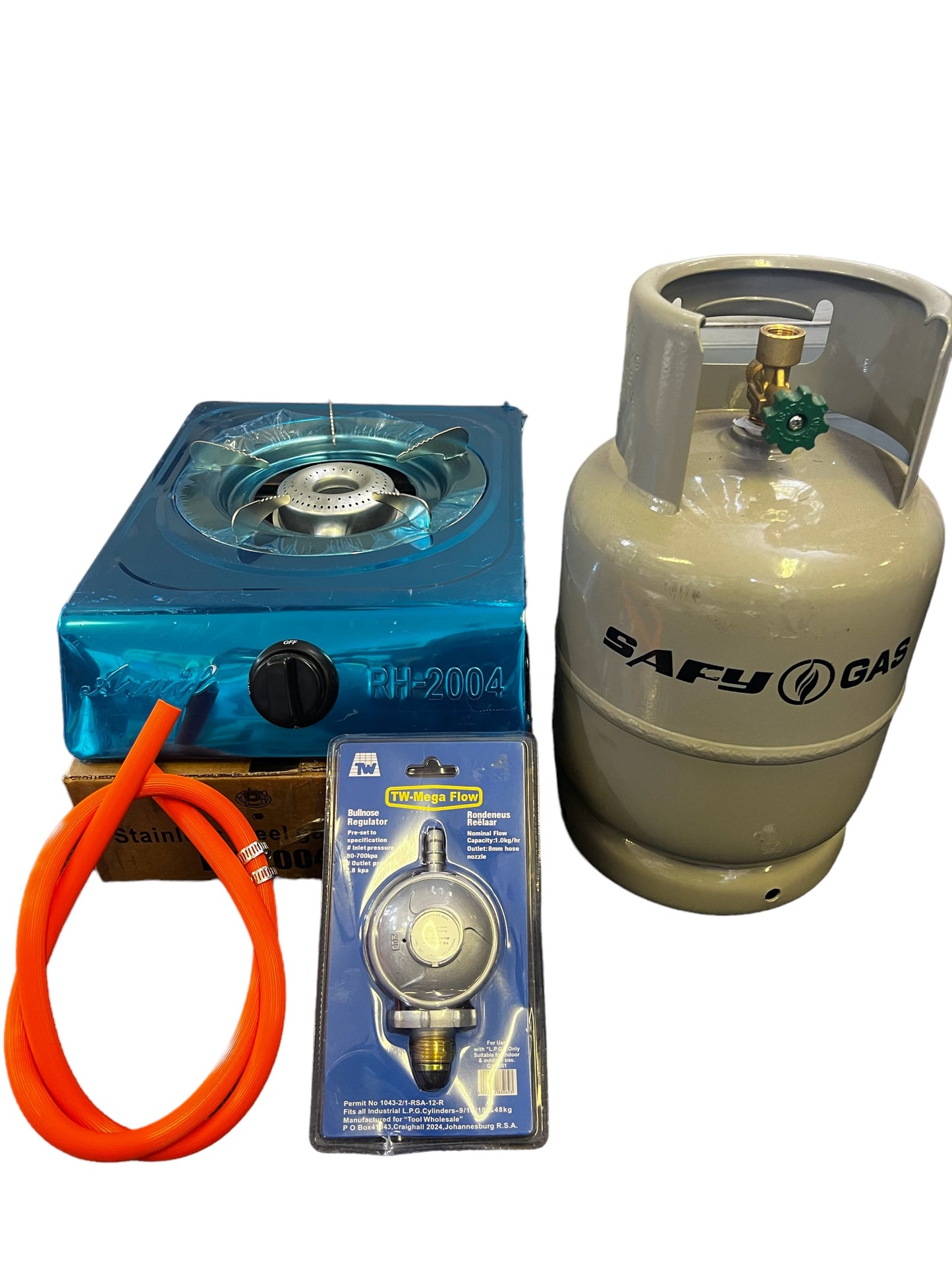 Gas Stove Single Burner Stainless With 3KG Cylinder/Regulator/Hose