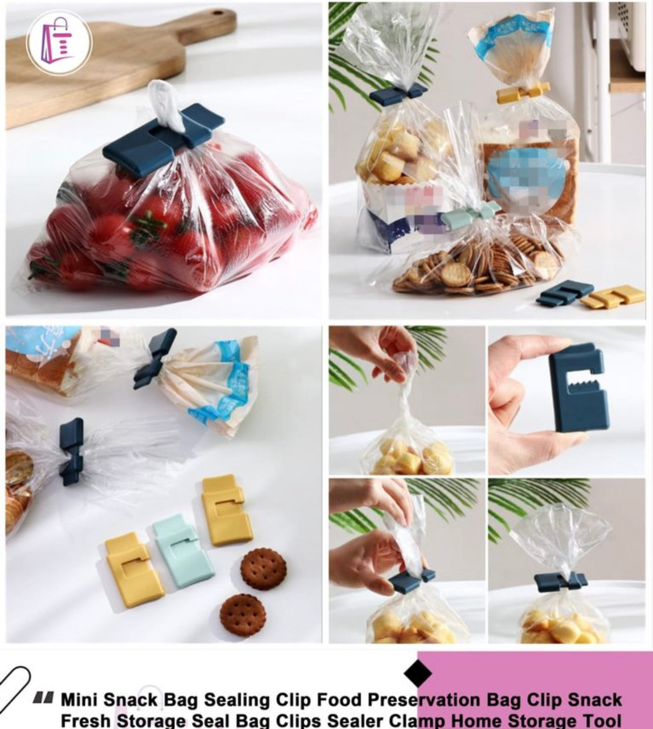 Mini Snack Bag Sealing Clip Food Preservation Bag Clip Snack Fresh Storage Seal Bag Clips Sealer Clamp Home Storage Tool