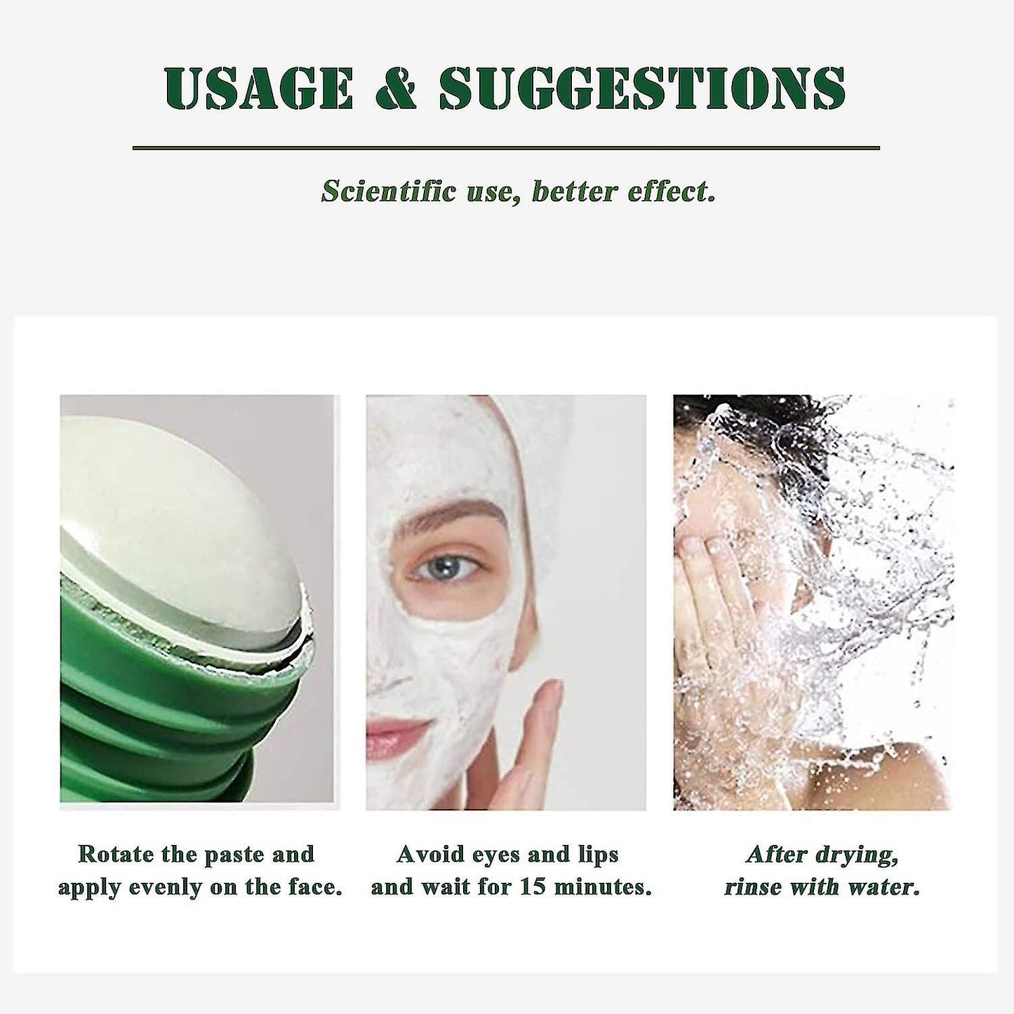 Green Tea Mask Stick Blackhead Remover Deep Cleansing Smearing Clay Moisturizes Oil Control Purifying Clay Mask Stick