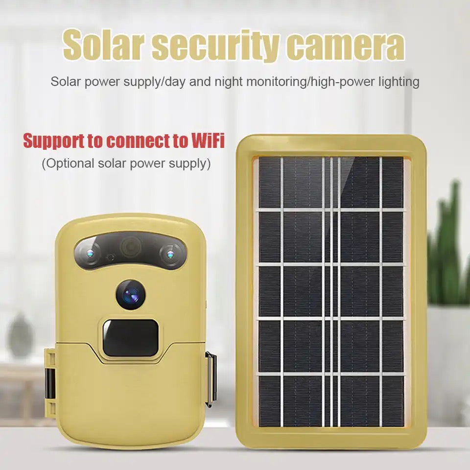 Trail Trap Camera Portable Hunting Trail Camera Solar Panel Powered Night Vision Tracking Surveillance Photo Traps