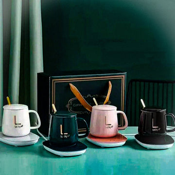 Luxury mug with matching heating pad