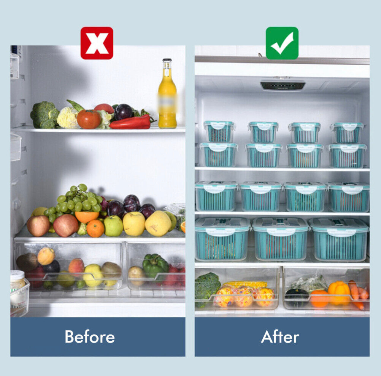 Refrigerator Container Food Storage Set 5pc