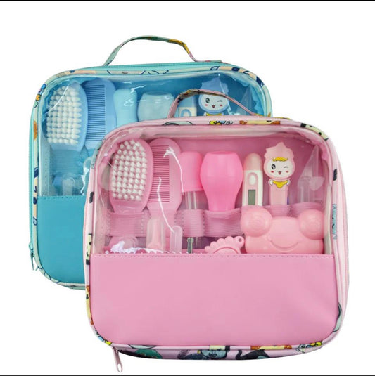 Baby Grooming Kit, Baby Health Care Kit, Newborn BabyCare Accessories, Baby Health Care Set Portable Baby Care Kit, Safety Cutter Baby Nail Kit for Nursing Baby Heath and Grooming (Pink)or (Blue)