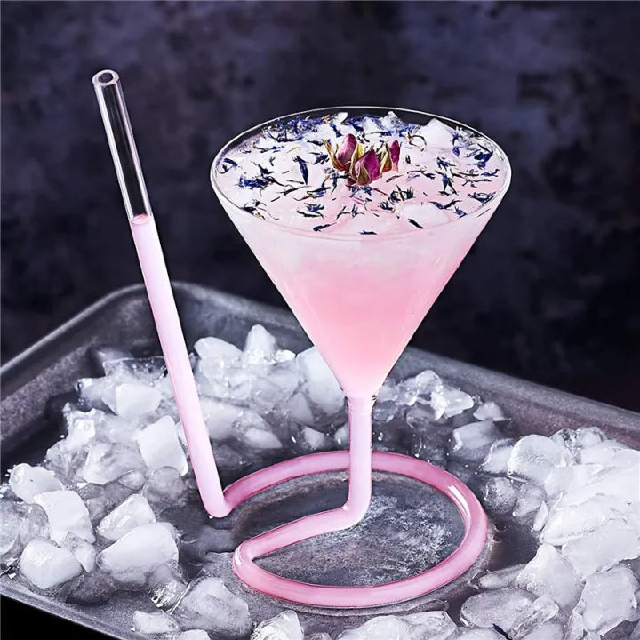 Creative Fun Spiral Cocktail Glass Revolving Martini Glass
