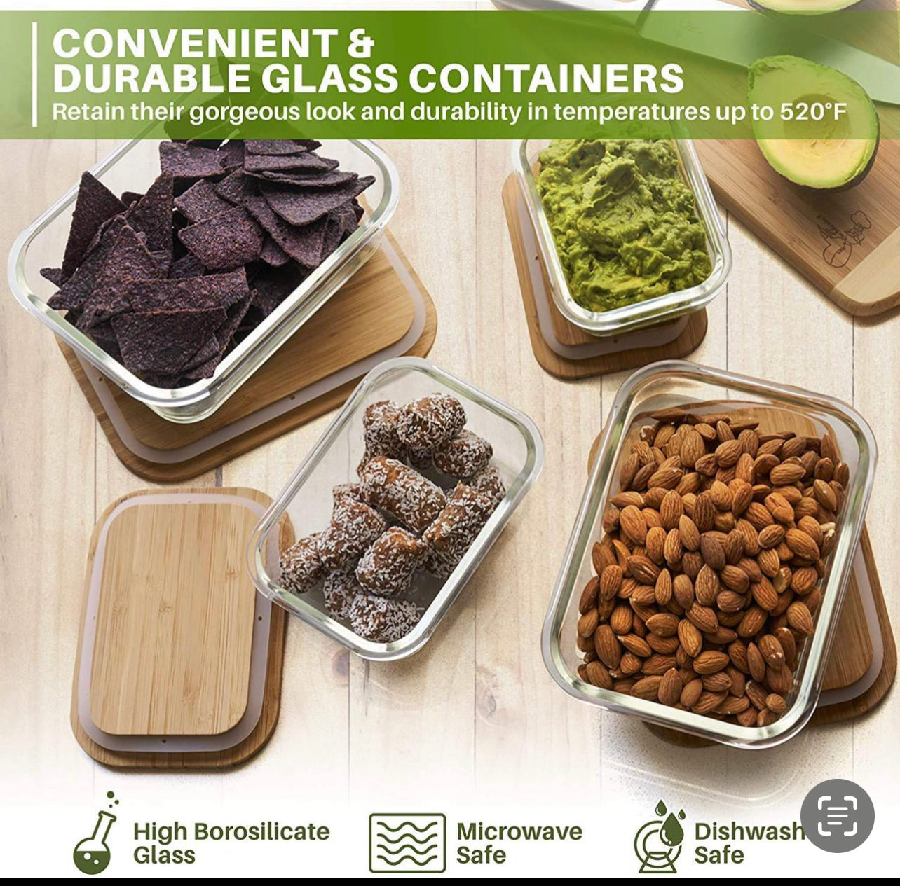 Glass Food Container Set 3
