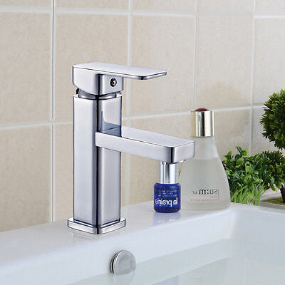 Chrome Polished Bathroom Faucet Basin Sink Deck Mounted Mixer Water Tap