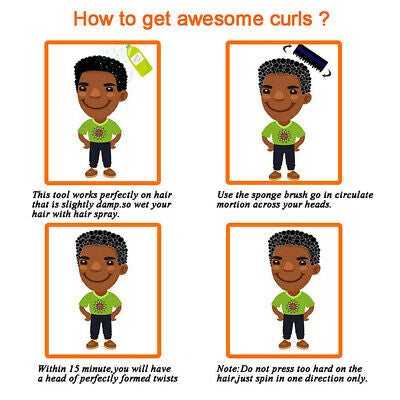 Double Sided Barber Afro Curl Wave Hair Brush Sponge Dreads Locking Twists Coil