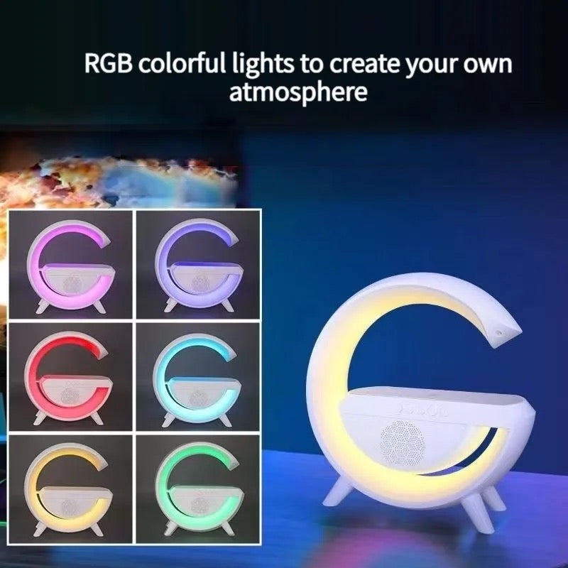 Multifunctional Wireless Charger Night Light Bluetooth Speaker Music Sync APP Control RGB Light Fast Charging Station For Iphone