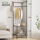 Corner Coat Rack – Freestanding Metal Wardrobe with Shelves for Bedroom, Entryway & Laundry Room