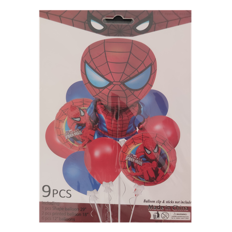 Marvel (Spiderman / Captain America) Balloons - 9 Pieces