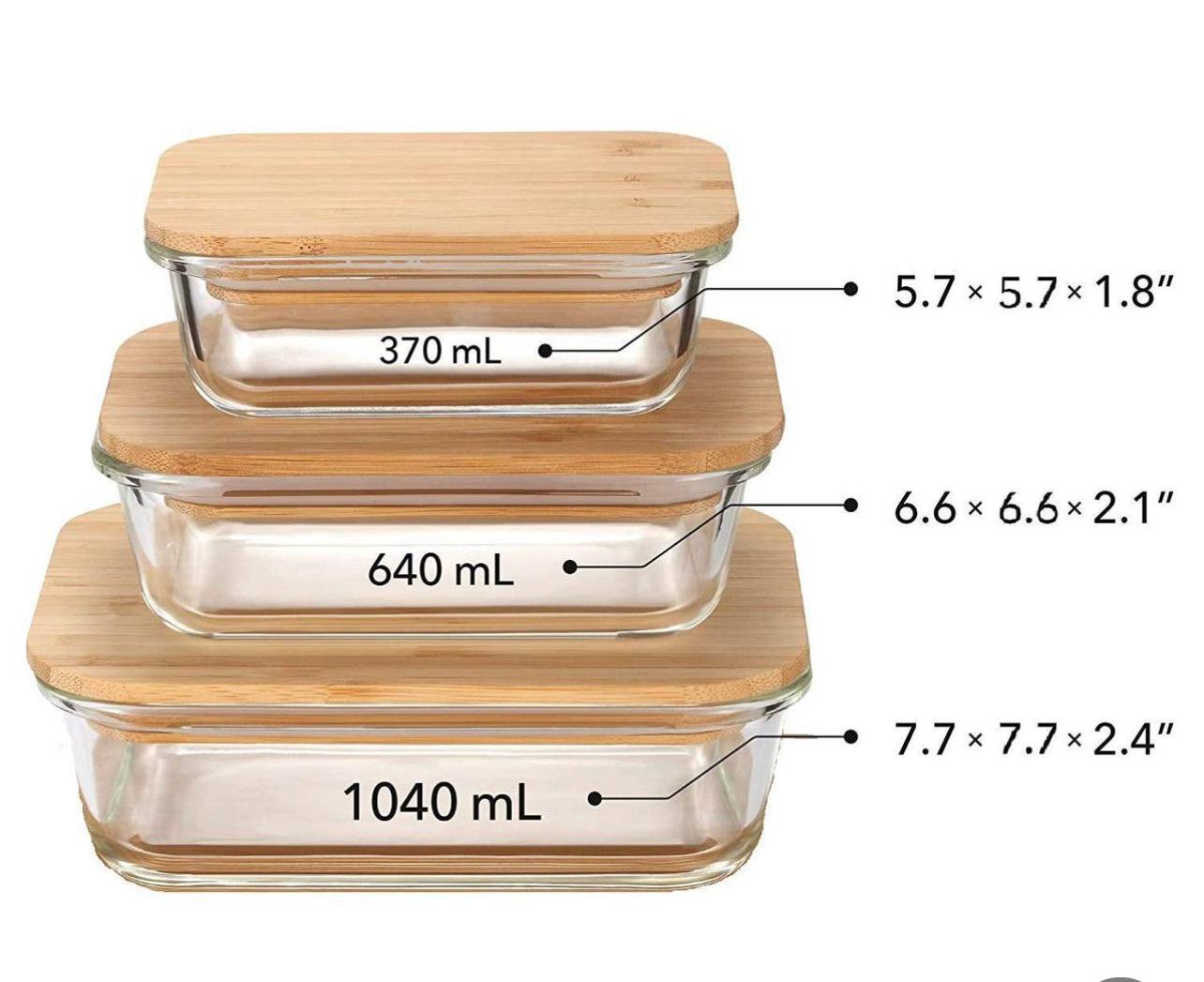 Glass Food Container Set 3